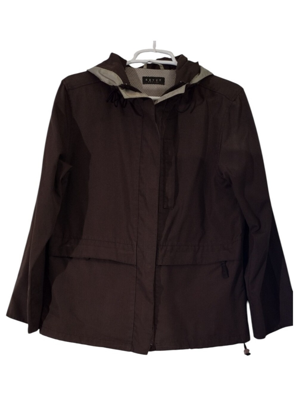 Brown Hooded Utility Jacket - Women's